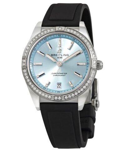 Breitling Chronomat Automatic Diamond Ice Blue Dial Ladies Watch G10380591C1S1