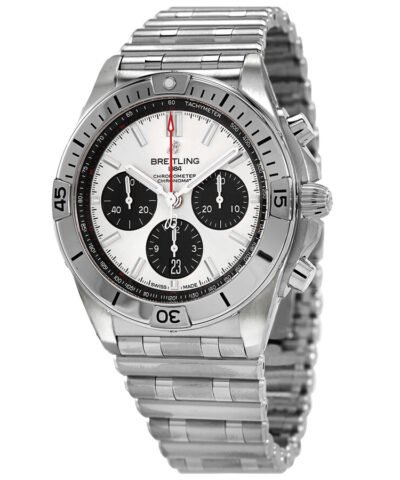 Breitling Chronomat B01 42 Chronograph Automatic Silver Dial Men's Watch AB0134101G1A1