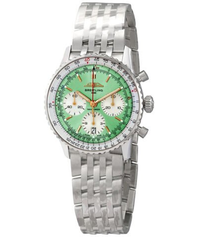 Breitling Navitimer B01 Mint Green Dial Chronograph Automatic Men's Watch AB0139211L1A1