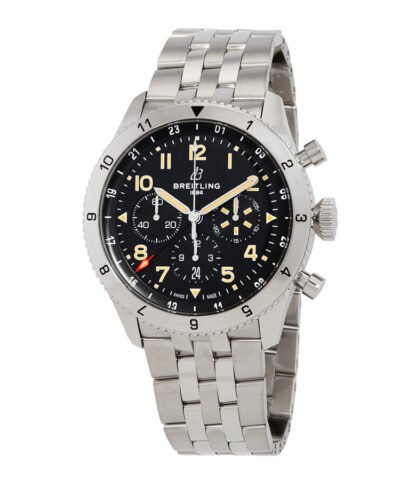 Breitling Super Avi Chronograph Automatic Chronometer Black Dial Men's Watch AB04453A1B1A1