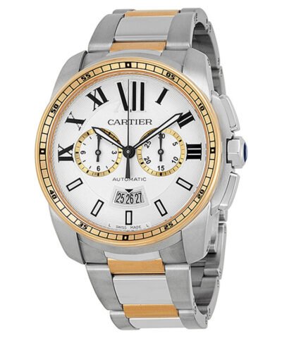 Cartier Calibre de Cartier Chronograph Automatic Silver Dial Men's Watch W7100042