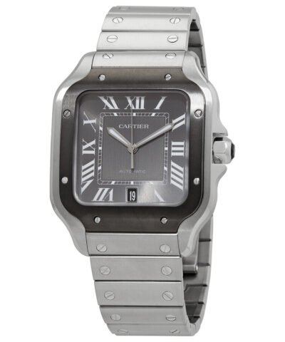 Cartier Santos Large Model Automatic Grey Dial Men's Watch WSSA0037