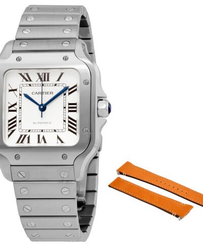 Cartier Santos Medium Model Silvered Opaline Dial Men's Watch WSSA0029