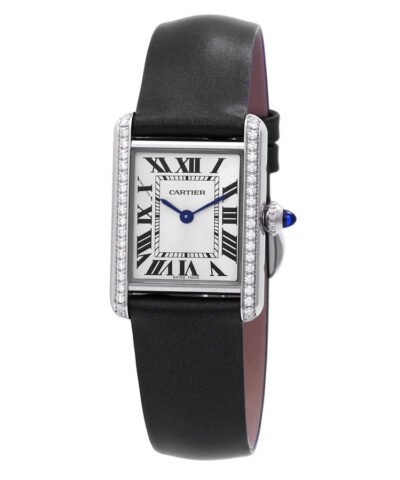 Cartier Tank Quartz Small Model Diamond Silver Dial Ladies Watch W4TA0016