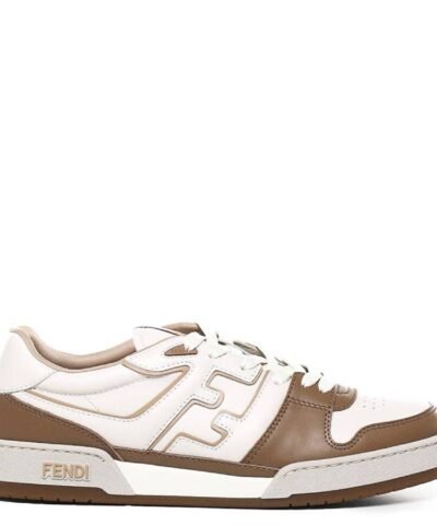 Fendi Leather Low-Top Match Sneakers