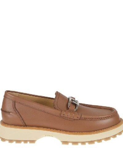 Fendi O'Lock Slip-On Leather Loafers