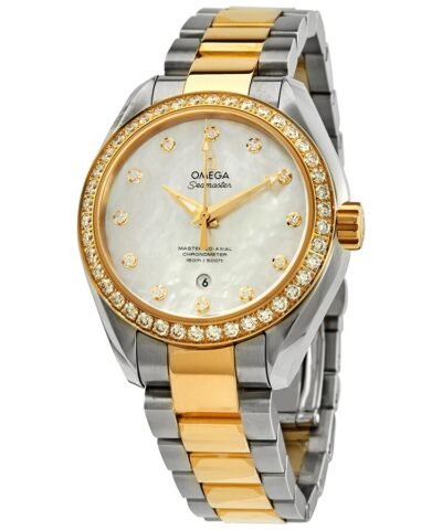 Omega Seamaster Aqua Terra White Mother of Pearl Diamond Dial Ladies Watch 231.25.34.20.55.006