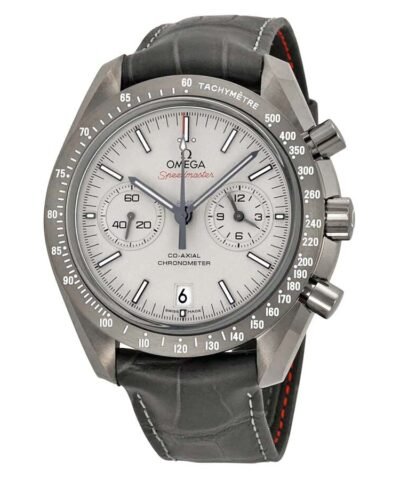 Omega Speedmaster Professional Grey Side of the Moon Chronograph Automatic Sandblasted Platinum Dial Grey Leather Men's Watch 311.93.44.51.99.001