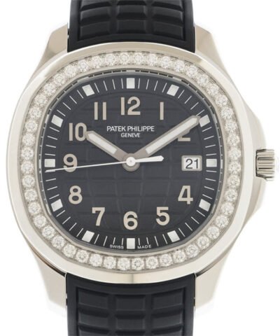 Patek Philippe Aquanaut Quartz Diamond Black Dial Ladies Watch 5267-200A-001