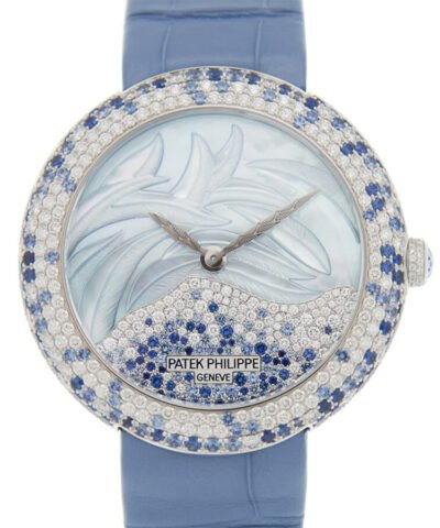 Patek Philippe Calatrava Automatic Mother of Pearl and Blue Sapphire Ladies Watch 4899-901G-001