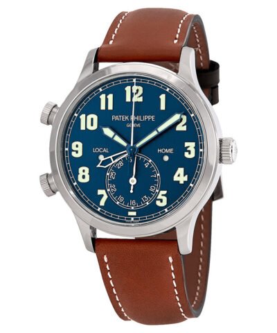 Patek Philippe Calatrava Pilot Travel Time 18kt White Gold Automatic Men's Watch 5524G-001