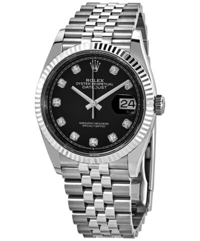 Rolex Datejust 36 Black Diamond Dial Automatic Jubilee Ladies Watch 126234BKDJ