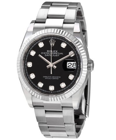 Rolex Datejust 36 Black Diamond Dial Automatic Ladies Oyster Watch 126234BKDJ
