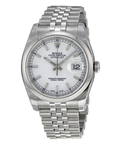 Rolex Datejust 36 White Dial Stainless Steel Jubilee Bracelet Automatic Men's Watch 116200WSJ