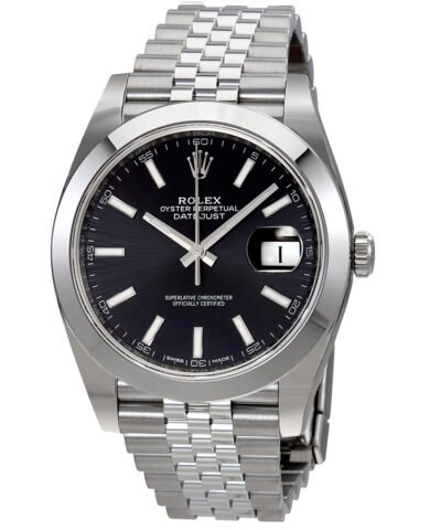 Rolex Datejust Black Dial Automatic Men's Jubilee Watch 126300BKSJ
