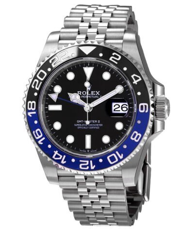 Rolex GMT-Master II GMT Black Dial Batman Bezel Men's Watch 126710blnr