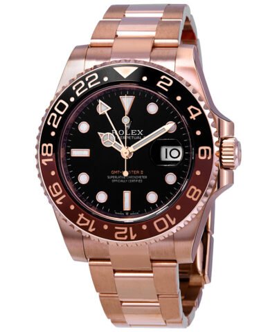 Rolex GMT-Master II Automatic Men's 18kt Everose Gold Oyster Root Beer Bezel Watch 126715BKSO