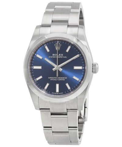 Rolex Oyster Perpetual 34 Automatic Chronometer Blue Dial Ladies Watch 124200BLSO