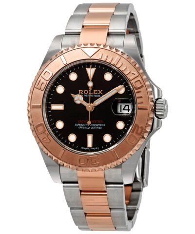 Rolex Yacht-Master 37 Automatic Black Dial Ladies Steel and 18K Everose Gold Oyster Watch 268621BKSO