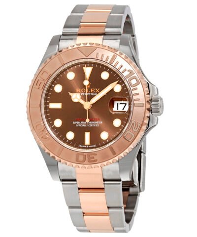 Rolex Yacht-Master Chocolate Dial Steel and 18K Everose Mid-size Oyster Watch 268621CHSO