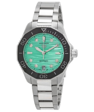 Tag Heuer Aquaracer Automatic Diamond Green Dial Ladies Watch WBP231K.BA0618