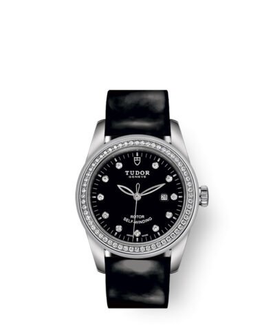 Tudor Glamour Date Automatic Diamond Black Dial Ladies Watch 53020-0048