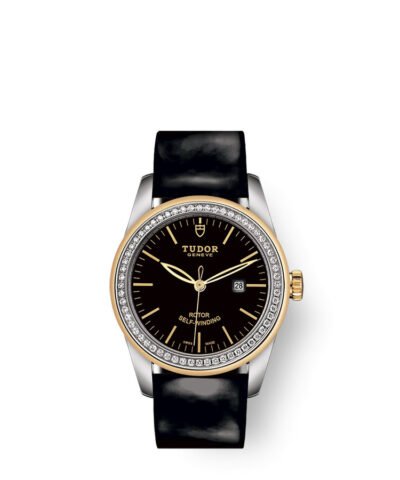 Tudor Glamour Date Automatic Diamond Black Dial Ladies Watch 53023-0040